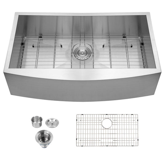 Lordear 36'' Undermount Single Bowl Stainless Steel Farmhouse Sink