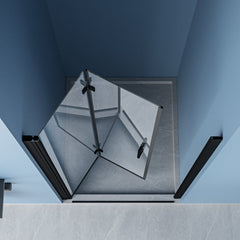 Lordear 36" W x 72" H Tempered Glass Bifold Frameless Clear Bathroom Shower Door  from Lordear