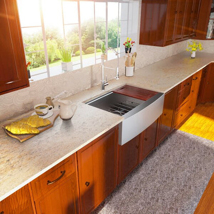 36in L x 22in W Farmhouse Kitchen Sink Workstation Sink Stainless Steel Single Bowl Kitchen Sink  from Lordear