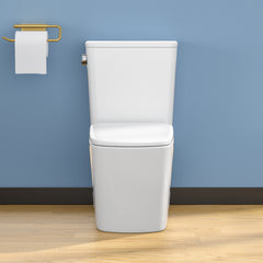 Lordear White Ceramic Elongated Floor One Piece Bidet Toilet with Comfortable Seat