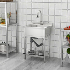 Lordear 24'' Utility Sink single-bowl Commercial sink with accessories