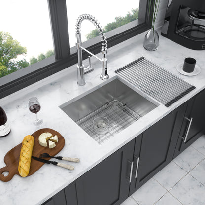 23in x 18in Kitchen Sink Undermount Stainless Steel Bar Sink with Additional Accessories | Lordear