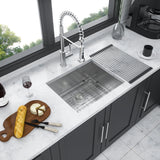 23in x 18in Kitchen Sink Undermount Stainless Steel Bar Sink with Additional Accessories | Lordear