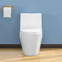 Lordear White Ceramic One Piece Floor Bidet Toilet with Comfort Wider Chair Seat