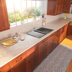 Lordear 33'' x 22'' Stainless Steel Topmount 50/50 Double Bowl Kitchen Sink