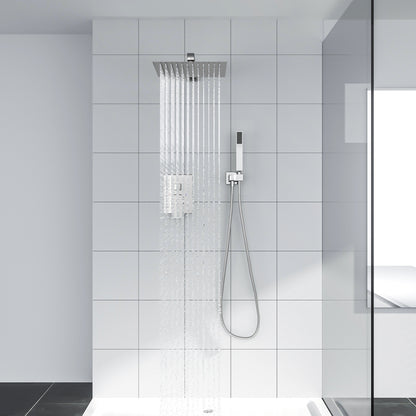 10 Inch Bathroom Rainfall Square Shower System Shower Head with Handheld Shower Wall Mounted  from Lordear