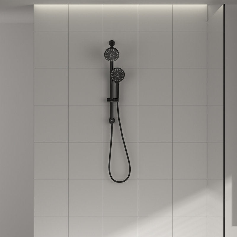Lordear 7 Functions Matte Black Stainless Steel Spa Rain Shower Head Combo