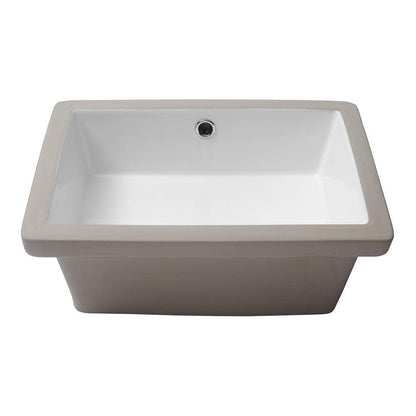 Lordear Undermount Bathroom Sink 17x12 Inch | Pure White Porcelain Ceramic Vanity Basin with Overflow - Durable Rectangle Design  from Lordear