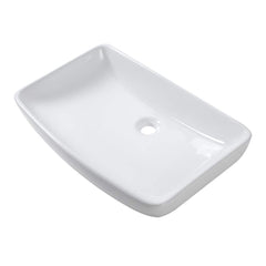 Lordear 24'' x 16'' White Ceramic Rectangular Bathroom Vessel Sink