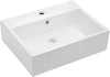 Lordear 21'' Wall Mounted White Porcelain Ceramic Bathroom Sink Bathroom