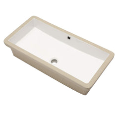 Lordear 27x14-Inch White Rectangular Ceramic Undermount Bathroom Sink