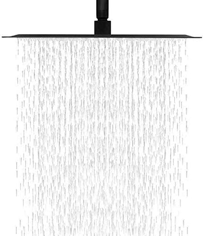 Lordear Rainfall Shower Head 12 Inch Solid Square Ultra Thin 304 Stainless Steel Rain Setting Shower Heads,Waterfall Full Body Coverage  from Lordear