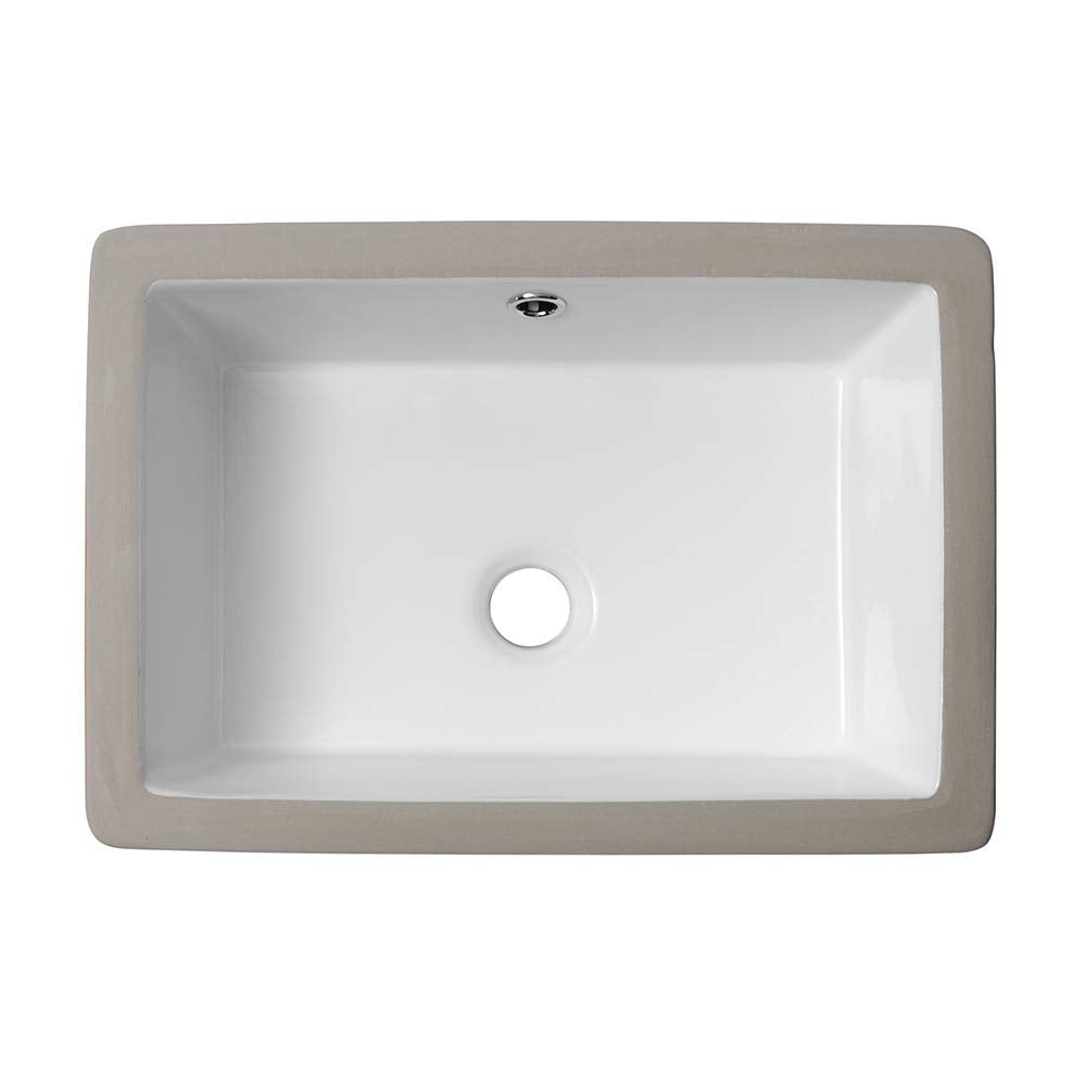 Lordear Undermount Bathroom Sink 17x12 Inch | Pure White Porcelain Ceramic Vanity Basin with Overflow - Durable Rectangle Design  from Lordear