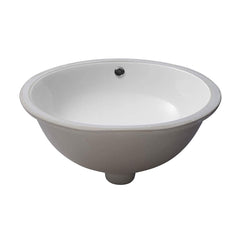 Lordear Undermount White Ceramic Oval Bathroom Sink with Overflow