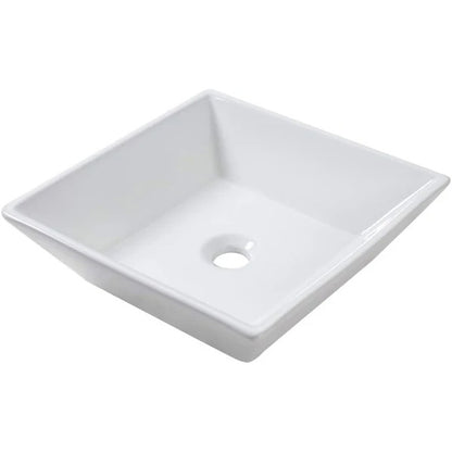 Bathroom Vessel Sink Square - Lordear 16 Inch Modern Square Above Counter White Porcelain Ceramic Bathroom Vessel Vanity Sink Art Basin  from Lordear