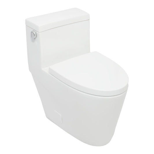 Lordear One Piece Toilet Ceramic Toilet Tall Elongated Bathroom Toilet Single Flush White Bathroom One-Piece Toilets with Soft Seat 12 Rough in | Lordear