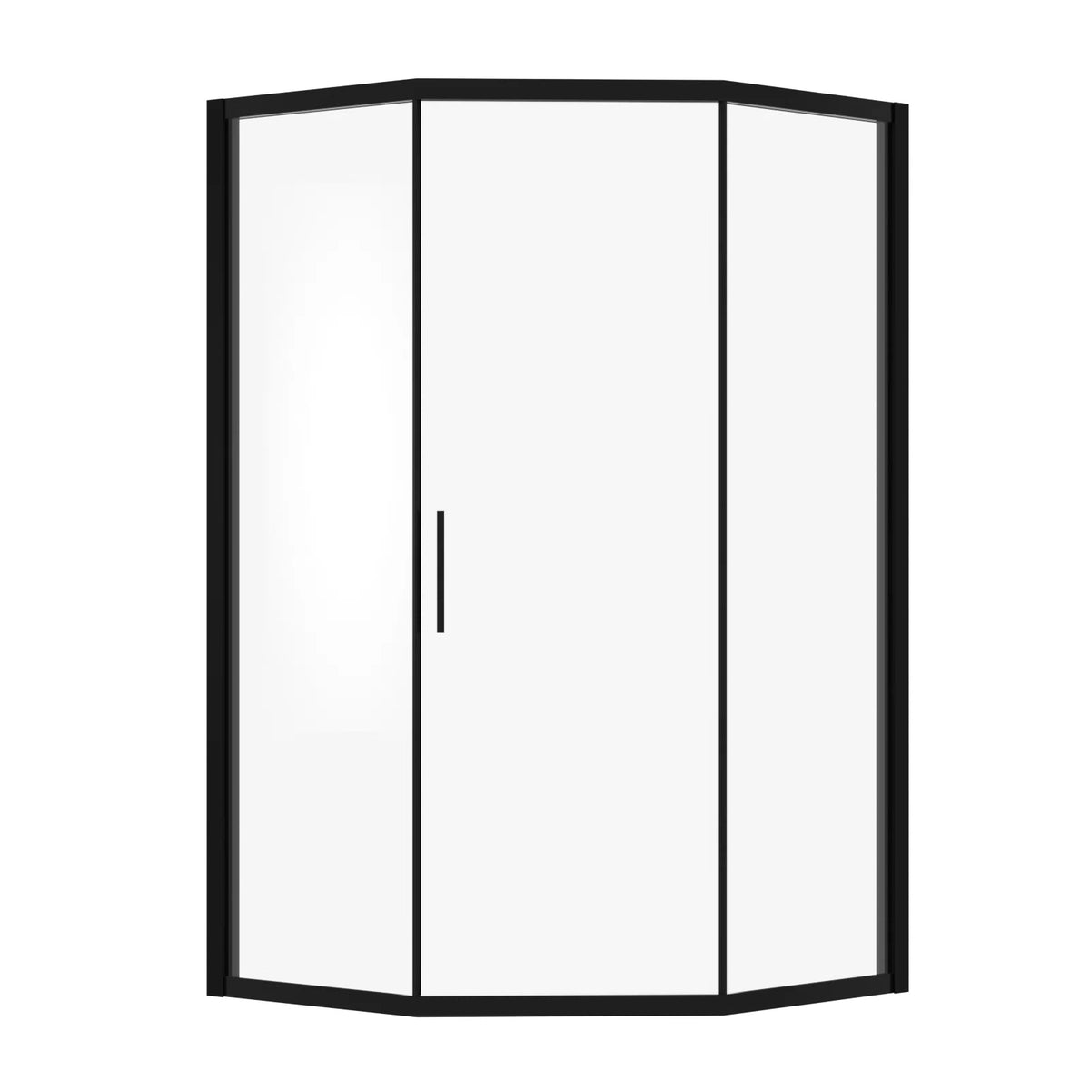 Lordear 42x76 Inch Neo-Angle Framed Pivot Sliding Corner Clear Tempered Glass Shower Door