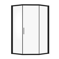 Lordear 42x76 Inch Neo-Angle Framed Pivot Sliding Corner Clear Tempered Glass Shower Door