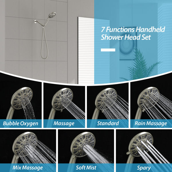 4.7in Multi Function Rain Dual Shower Head-Brushed Nickel  from Lordear