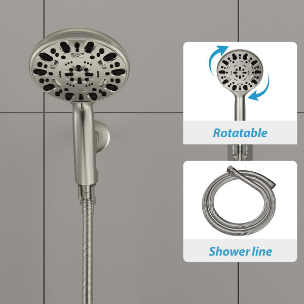 4.7in Multi Function Rain Dual Shower Head-Brushed Nickel  from Lordear