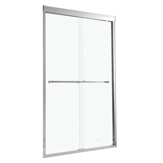 48" W X 76" H Nickel Semi-Frameless Bypass Sliding Shower Door  from Lordear