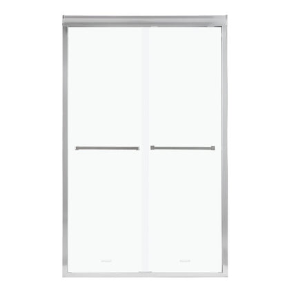 48" W X 76" H Nickel Semi-Frameless Bypass Sliding Shower Door  from Lordear