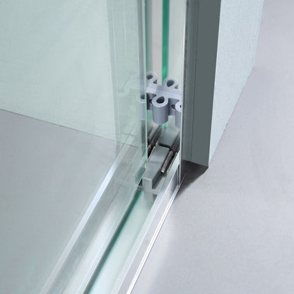 48" W X 76" H Nickel Semi-Frameless Bypass Sliding Shower Door  from Lordear