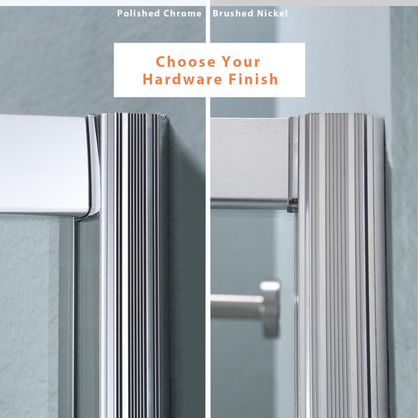 48in W x 72in H Frameless Bypass Sliding Shower DoorBathroom Tempered Glass Shower Door with Handle-Brushed Nickel  from Lordear