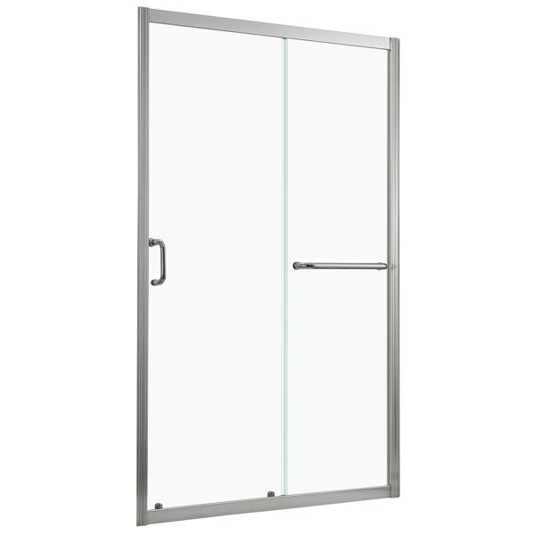 48in W x 72in H Frameless Bypass Sliding Shower DoorBathroom Tempered Glass Shower Door with Handle-Brushed Nickel  from Lordear