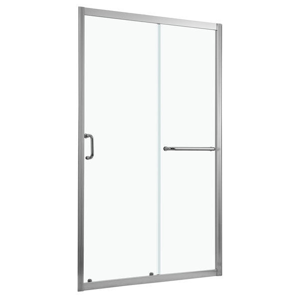 48in W x 72in H Frameless Bypass Sliding Shower DoorBathroom Tempered Glass Shower Door with Handle-Polished Chrome  from Lordear