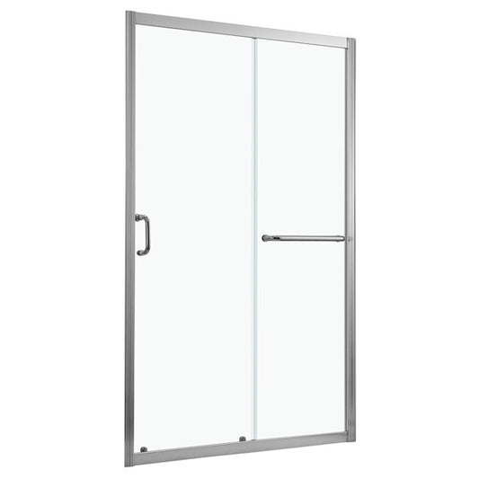 48in W x 72in H Frameless Bypass Sliding Shower DoorBathroom Tempered Glass Shower Door with Handle-Polished Chrome  from Lordear