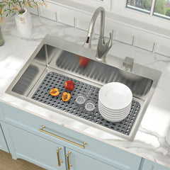 Lordear 28'' x 14'' Kitchen Sink Silicone Bottom Grid Heat Resistant Silicone Mat