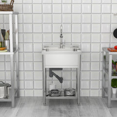 Lordear 24'' Utility Sink single-bowl Commercial sink with accessories
