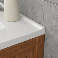Lordear 31 in x 20 in Drop-In Ceramic White Bathroom Sink Basin
