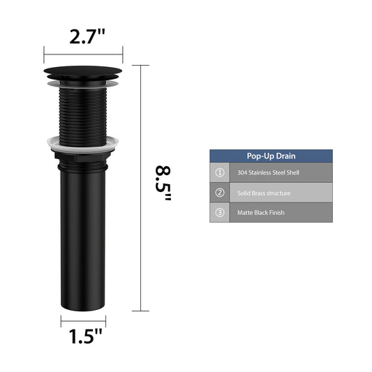 Bathroom Sink Drain Strainer Assembly