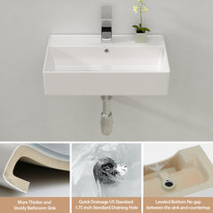 Lordear 21'' Wall Mount Bathroom Sink