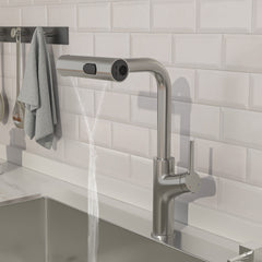 Lordear Stainless Steel Four-Function Pull-Down Sprayer Kitchen Faucet