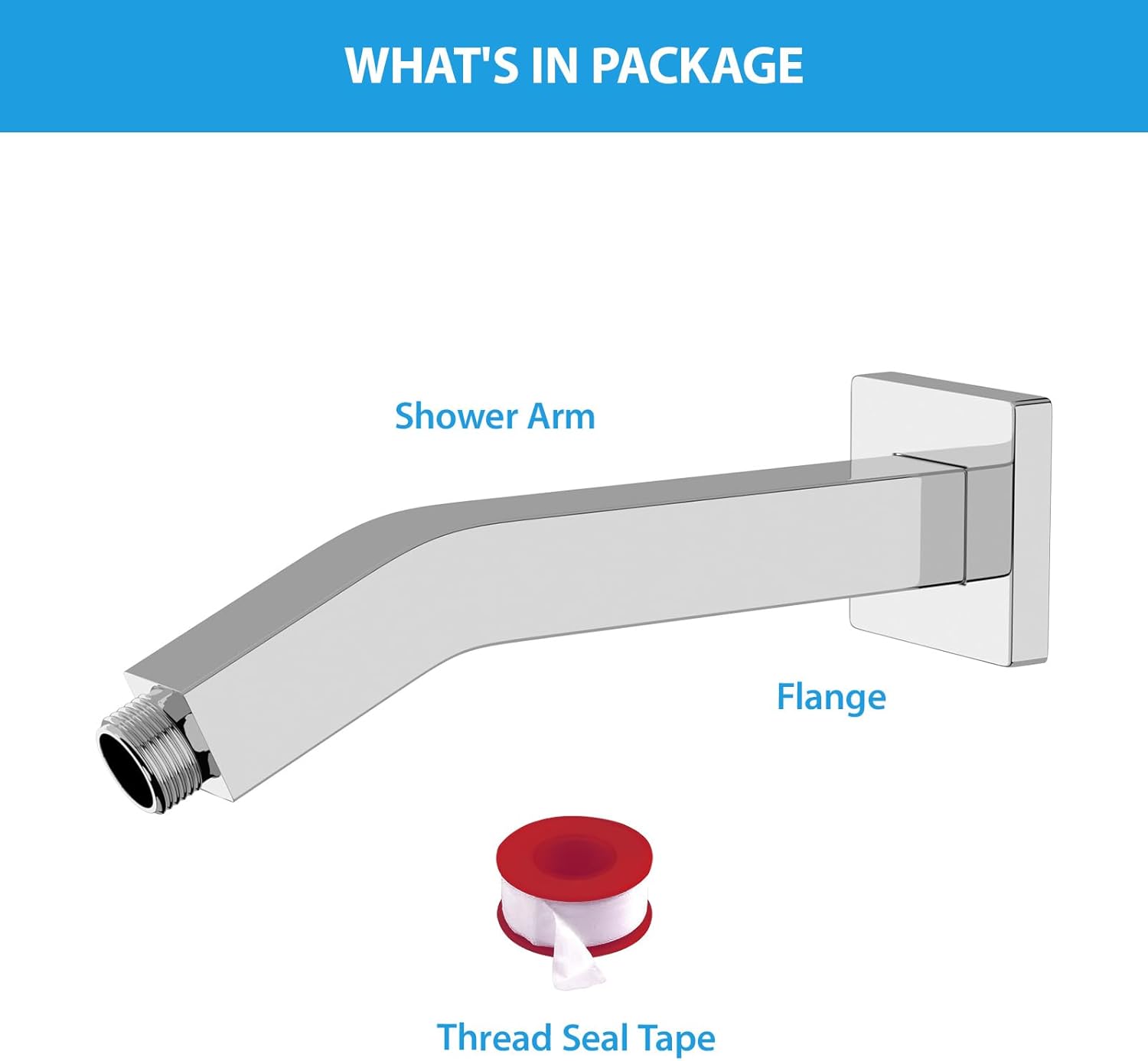 Lordear 6 Inch Brushed Nickel Shower Arm Rain Shower Head Extension with Flange and Teflon Tape 304 Stainless Steel Wall Mounted  from Lordear