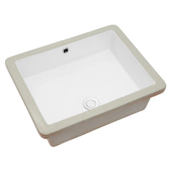 Lordear 19x15-Inch White Rectangular Ceramic Undermount Bathroom Sink