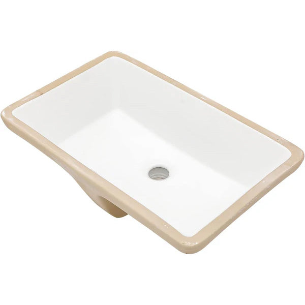 Undermount Bathroom Sink - Lordear Luxury 18.25in White Rectangle Bathroom Sink Deep Bowl Porcelain Ceramic Lavatory Vanity Sink Basin with Overflow  from Lordear