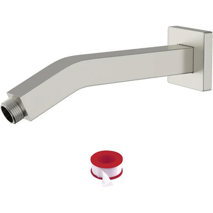 Lordear 6 Inch Brushed Nickel Shower Arm with Flange and Teflon Tape 304 Stainless Steel Wall Mounted Rain Shower Head Extension  from Lordear