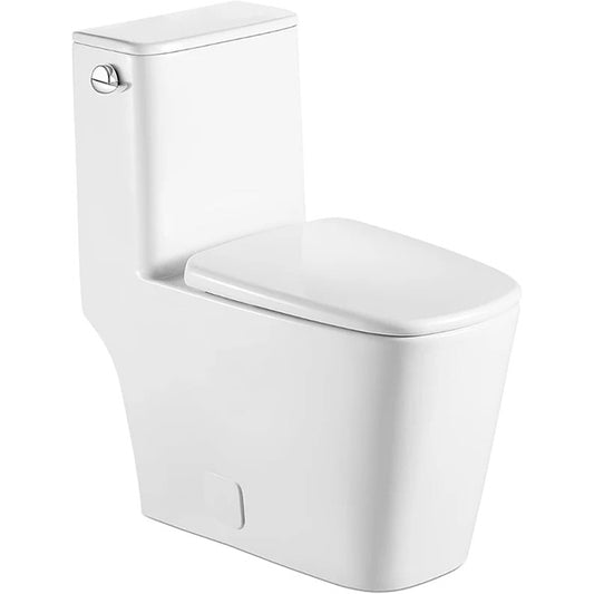 Lordear One Piece Elongated Toilet with Comfortable Seat Height Single Flush Power Flush 1.28 GPF 12" Rough-In Glossy White  from Lordear