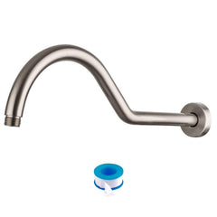 Lordear 17'' Brass S-Shape Rainfall Shower Head Extender Arm