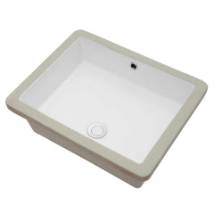 Lordear 19x15-Inch White Rectangular Ceramic Undermount Bathroom Sink