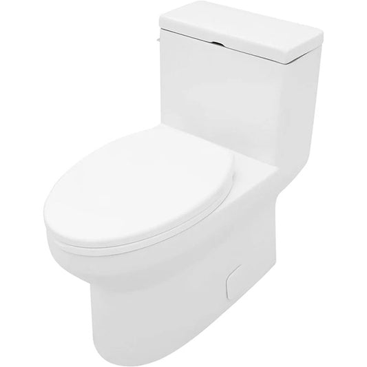 Lordear One Piece Elongated Toilet with Comfort Soft Seat Single Flush 1.28 GPF White Ceramic 12" Rough-In for Bathroom  from Lordear