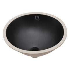 Lordear 18x15-Inch Black Ceramic Undermount Bathroom Sink