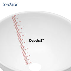 Lordear 13'' x 13'' White Ceramic Round Bathroom Vessel Sink