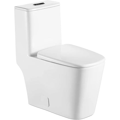 Lordear One Piece Elongated Toilet with Comfortable Seat Height Dual Flush Power Flush 1.1/1.6 GPF 12" Rough-In Glossy White  from Lordear