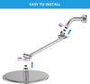 Lordear 11'' Shower Head Extension Arm, Solid Stainless Steel & Brass