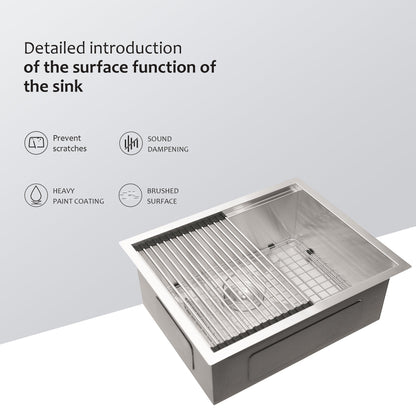 Lordear 23 Inch Undermount Kitchen Sink with Ledge Workstation, Stainless Steel Single Bowl Kitchen Sink Basin ﻿  from Lordear